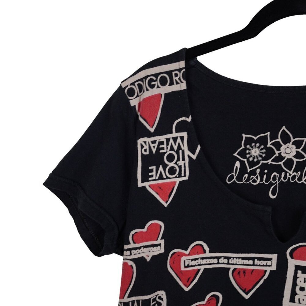 Desigual Tunic Top Hearts Patchwork Asymmetrical … - image 4